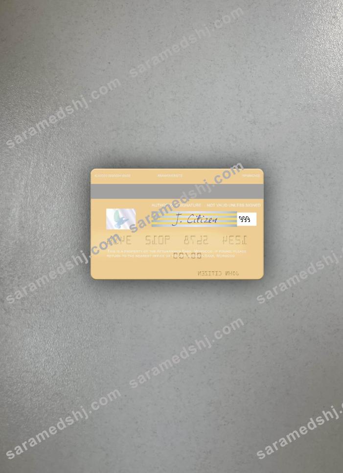 Morocco Attijariwafa Bank visa debit card photolook back